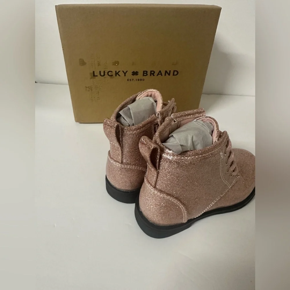 Lucky Brand Kristen Shimmering Rose Gold Boots Size 9